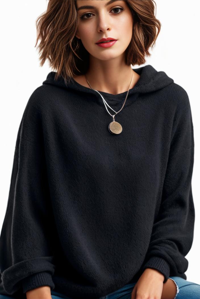 plus size casual hoodie women s plus solid ribbed long sleeve slight stretch hoodie drawstring sweatshirt 105138