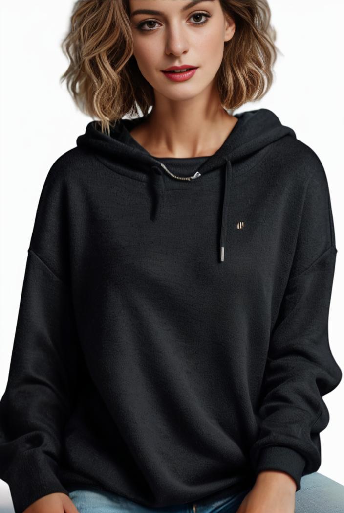 plus size casual hoodie women s plus solid ribbed long sleeve slight stretch hoodie drawstring sweatshirt 105142