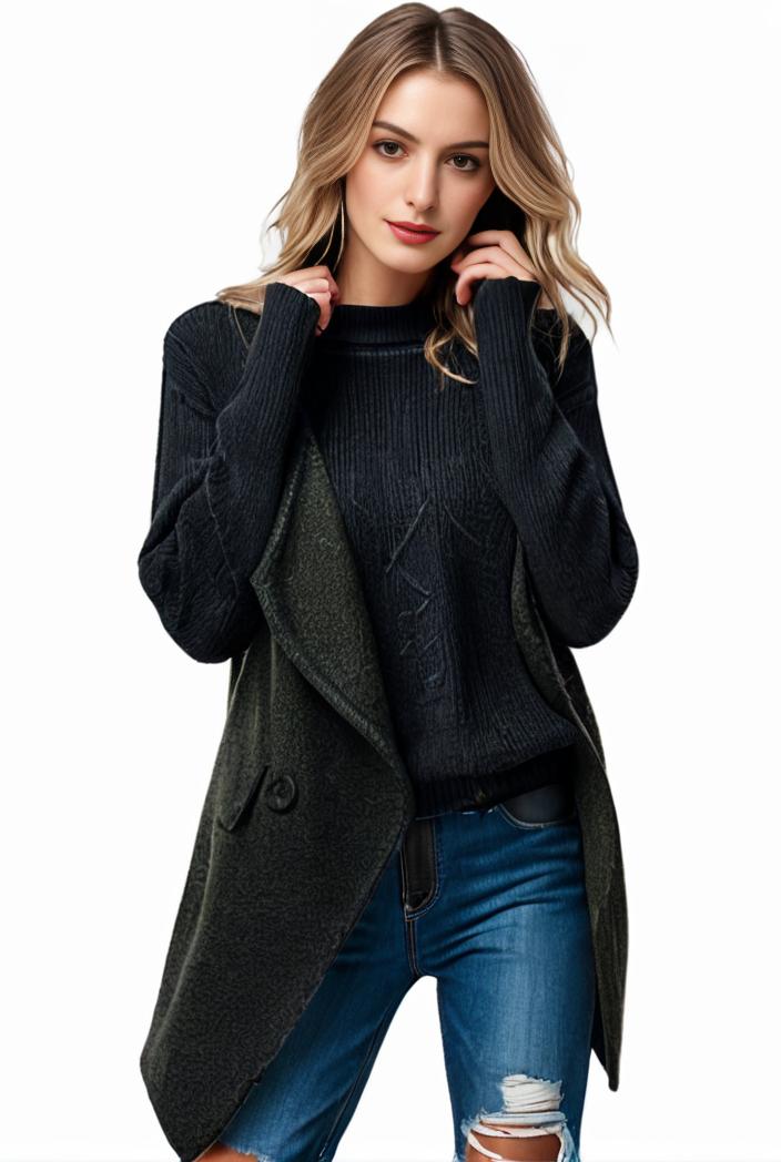 plus size casual sweater women s plus solid tassel trim long sleeve cowl neck high stretch jumper 105181