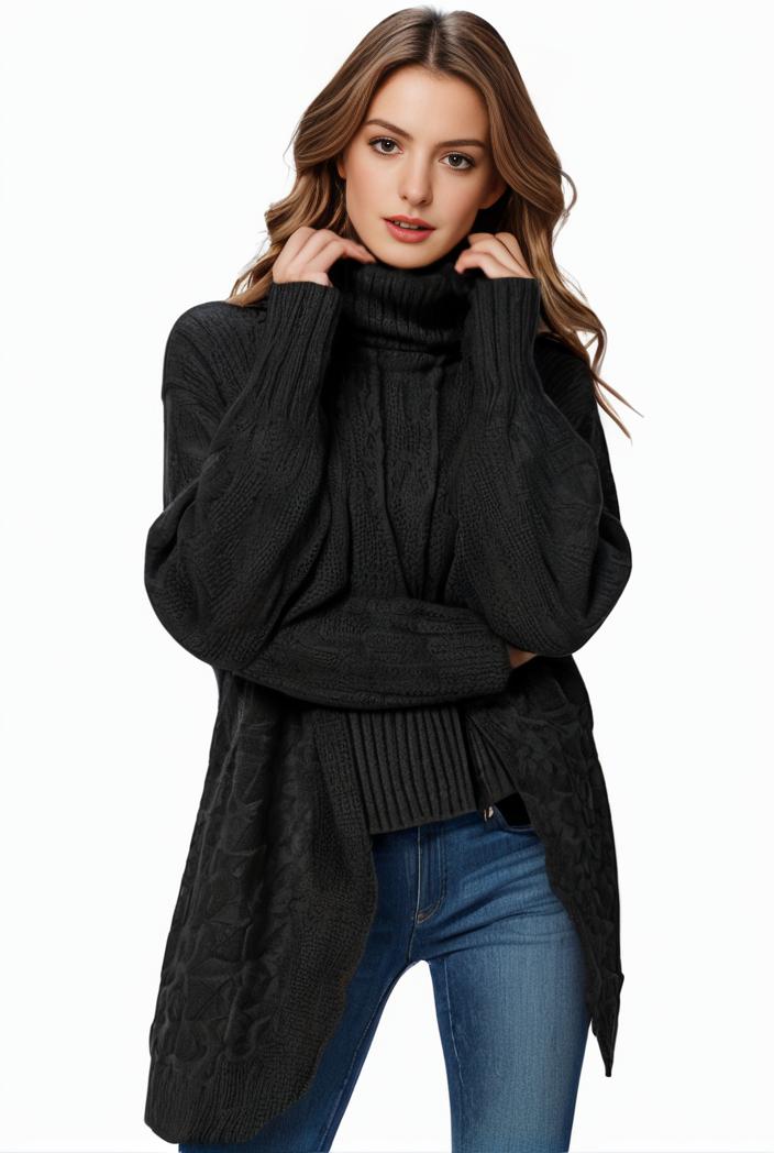 plus size casual sweater women s plus solid tassel trim long sleeve cowl neck high stretch jumper 105187