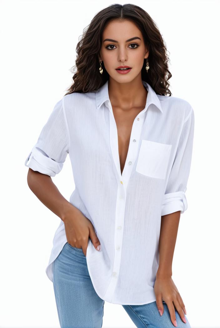 plus size formal shirt women s plus plain long sleeve turn down collar button up workwear shirt 105762