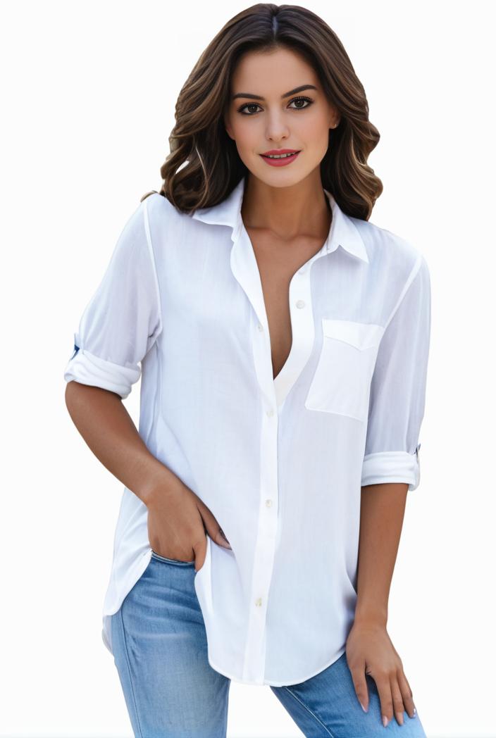 plus size formal shirt women s plus plain long sleeve turn down collar button up workwear shirt 105759