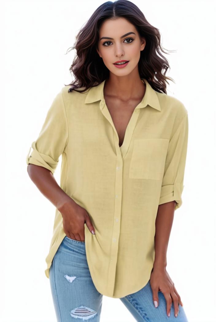 plus size formal shirt women s plus plain long sleeve turn down collar button up workwear shirt 105763