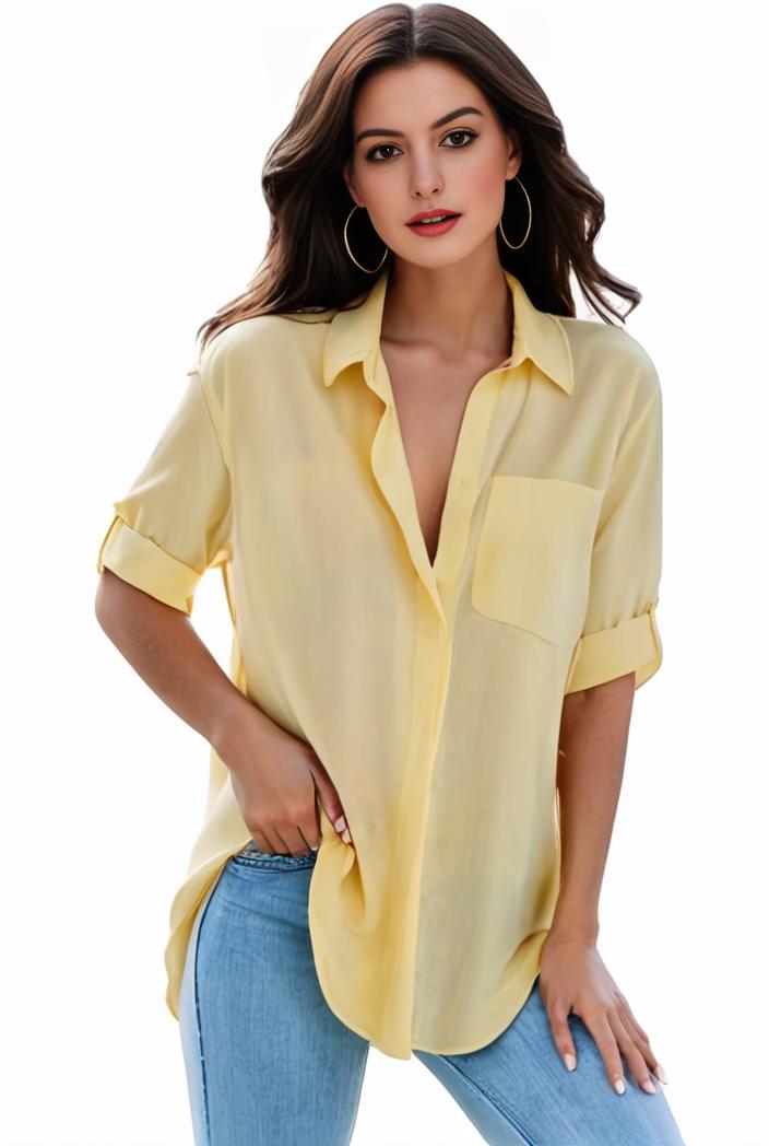 plus size formal shirt women s plus plain long sleeve turn down collar button up workwear shirt 105766
