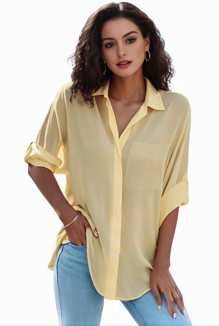 plus size formal shirt women s plus plain long sleeve turn down collar button up workwear shirt 105765