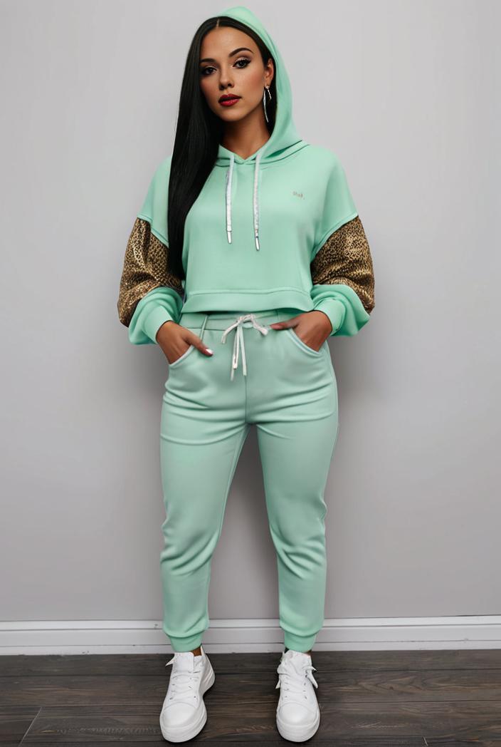 casual drawstring pants and hoodie combo set for women 101670