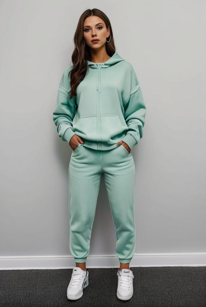casual drawstring pants and hoodie combo set for women 101672