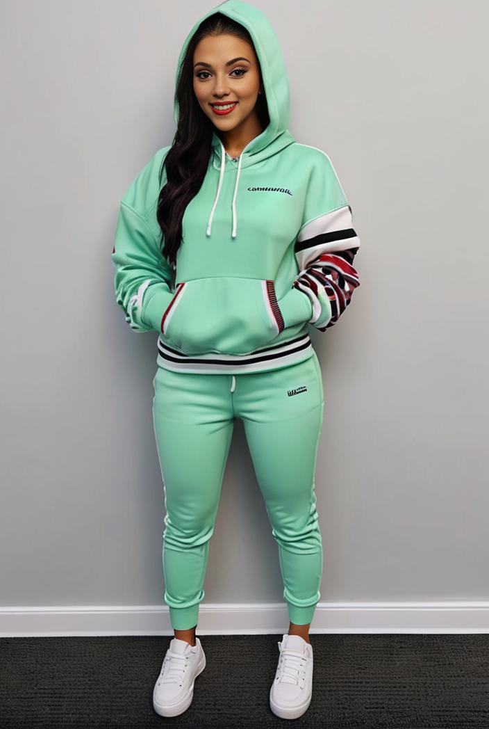 casual drawstring pants and hoodie combo set for women 101673