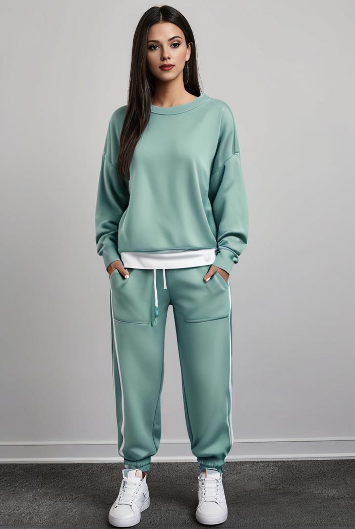 casual drawstring pants and hoodie combo set for women 101675