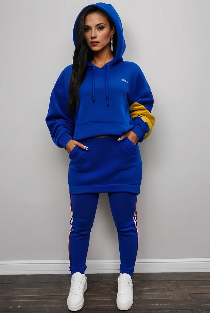 casual drawstring pants and hoodie combo set for women 101678