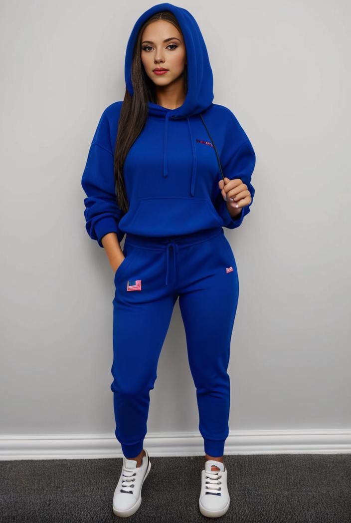 casual drawstring pants and hoodie combo set for women 101680