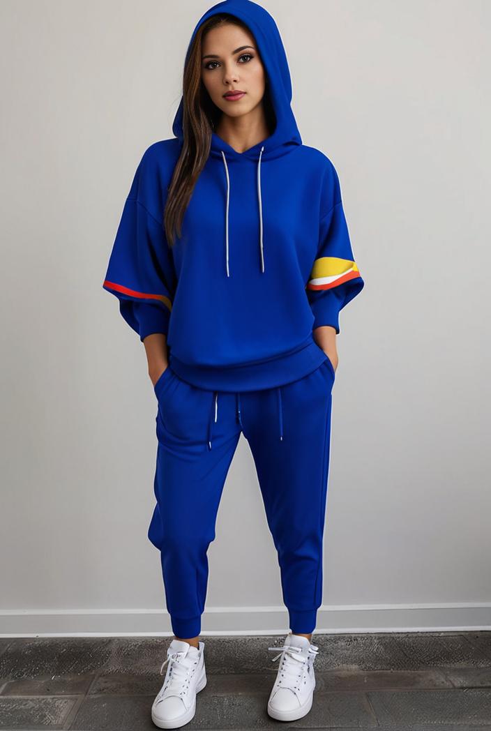 casual drawstring pants and hoodie combo set for women 101683