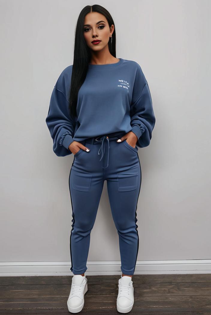 casual drawstring pants and hoodie combo set for women 101686