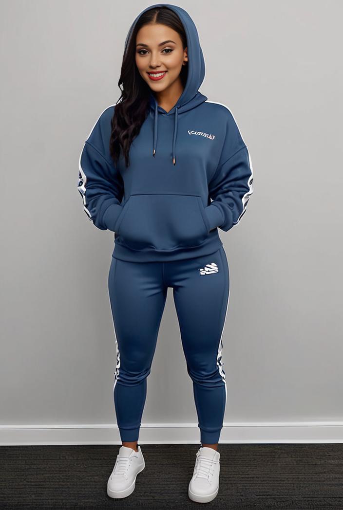 casual drawstring pants and hoodie combo set for women 101689