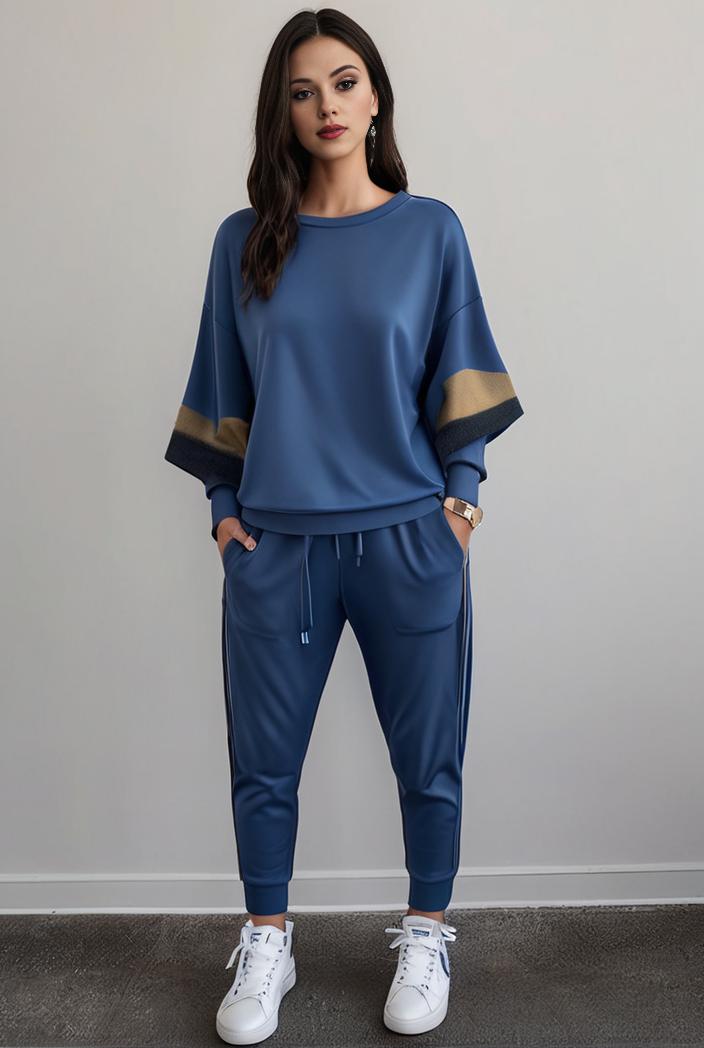 casual drawstring pants and hoodie combo set for women 101691