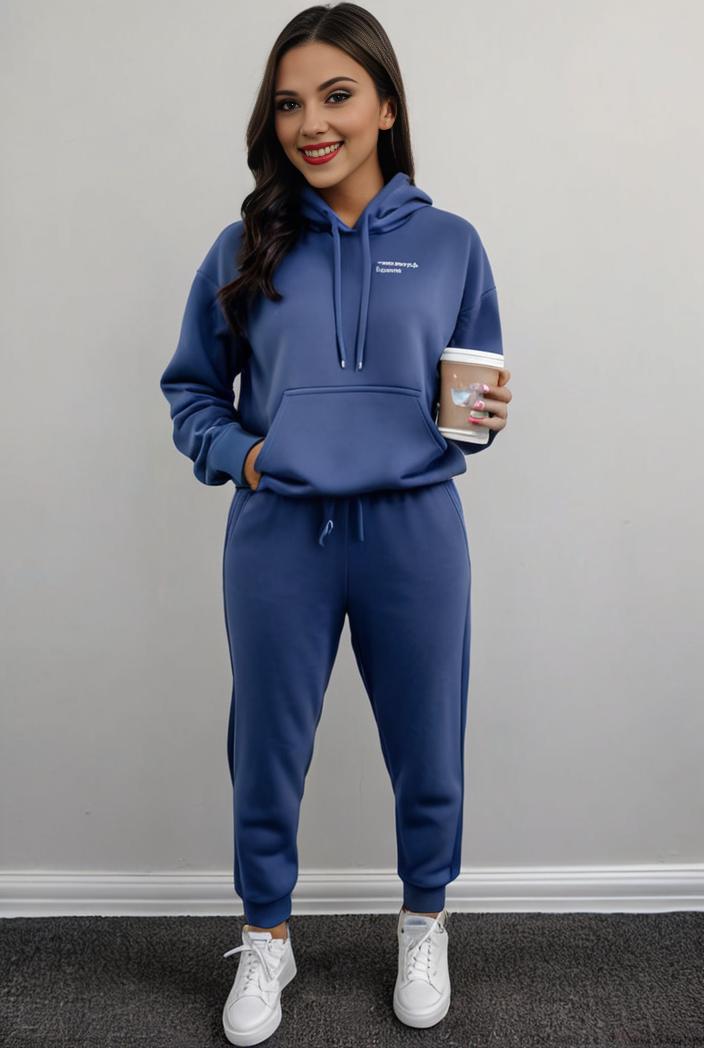 casual drawstring pants and hoodie combo set for women 101692