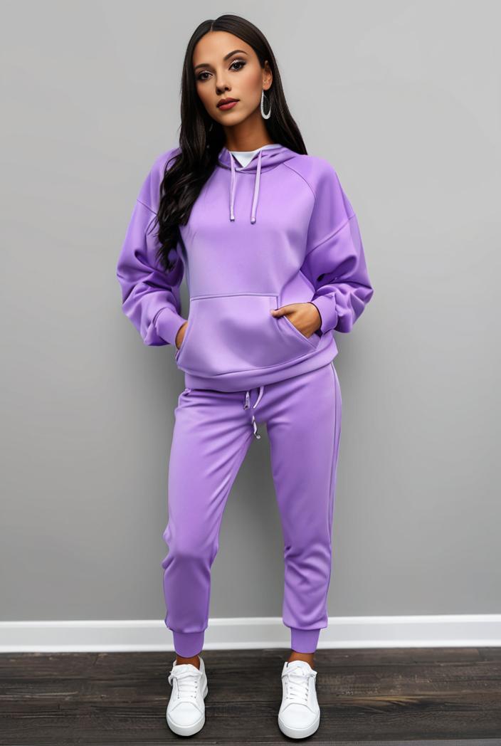 casual drawstring pants and hoodie combo set for women 101693