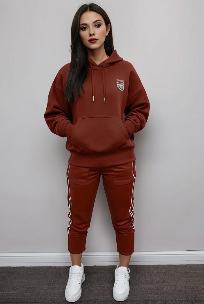 casual drawstring pants and hoodie combo set for women 101701