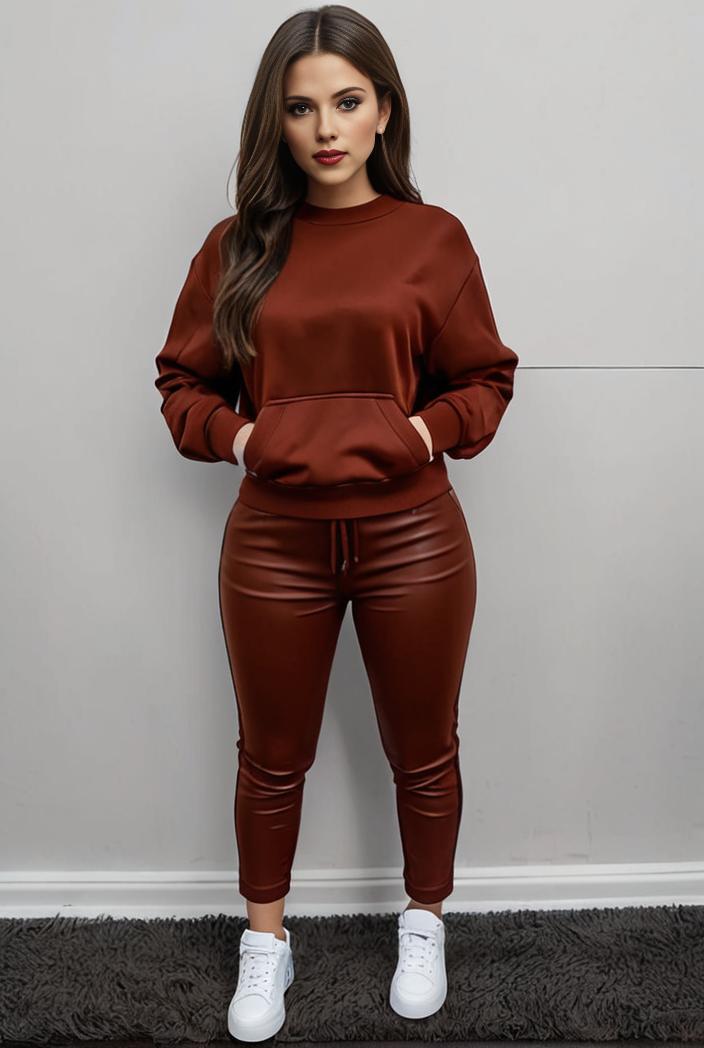 casual drawstring pants and hoodie combo set for women 101703