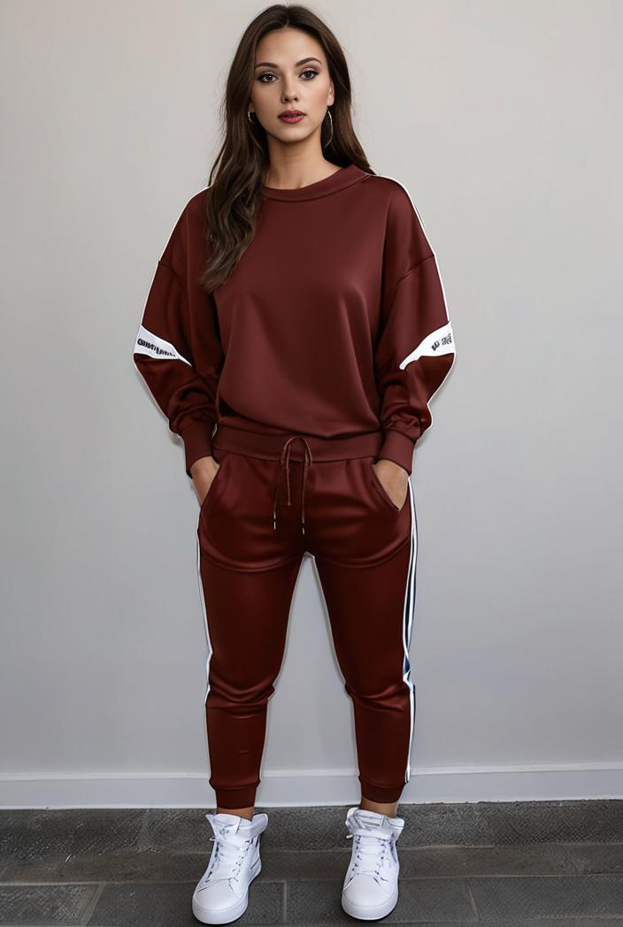 casual drawstring pants and hoodie combo set for women 101707