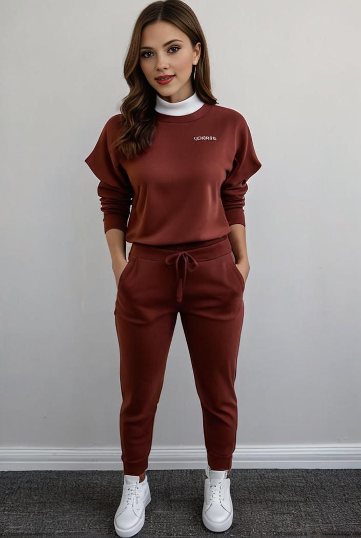 casual drawstring pants and hoodie combo set for women 101708
