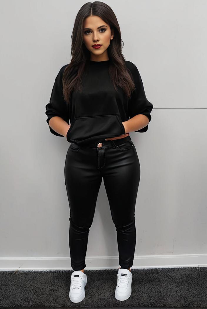 casual drawstring pants and hoodie combo set for women 101711