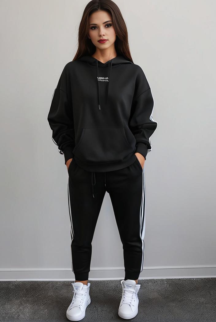 casual drawstring pants and hoodie combo set for women 101715