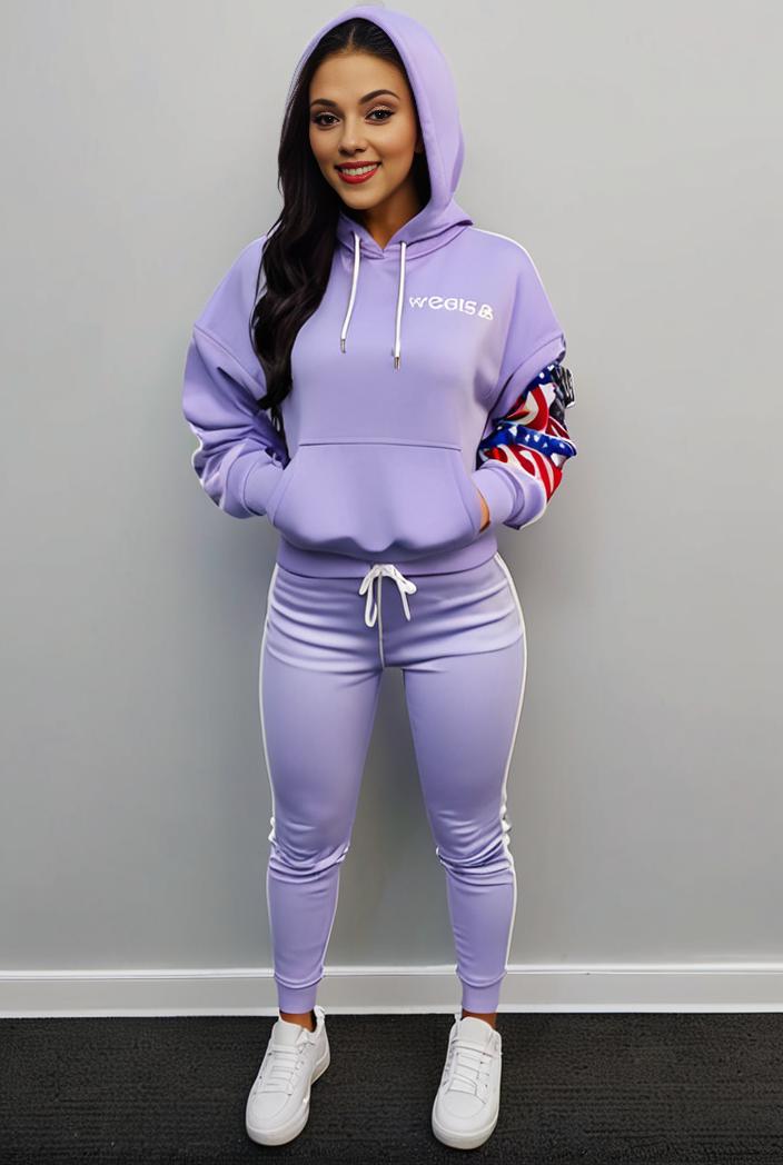 casual drawstring pants and hoodie combo set for women 101721