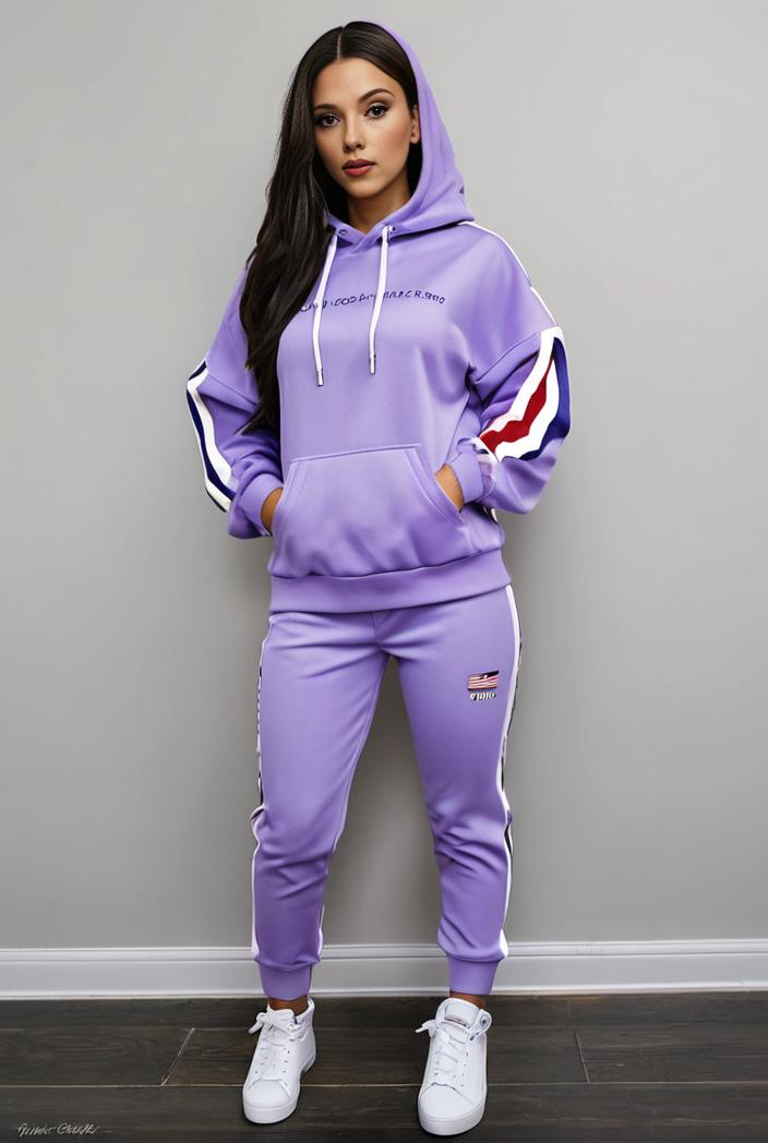 casual drawstring pants and hoodie combo set for women 101722