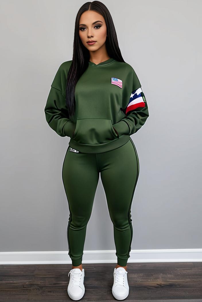 casual drawstring pants and hoodie combo set for women 101741