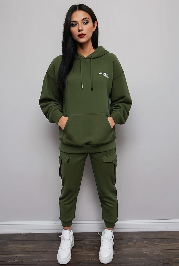 casual drawstring pants and hoodie combo set for women 101742