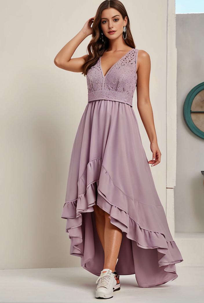 plus size sequin high low deep v neck tulle evening dresses 107244