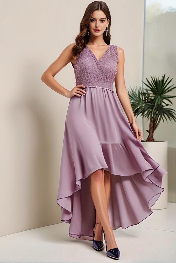 plus size sequin high low deep v neck tulle evening dresses 107252
