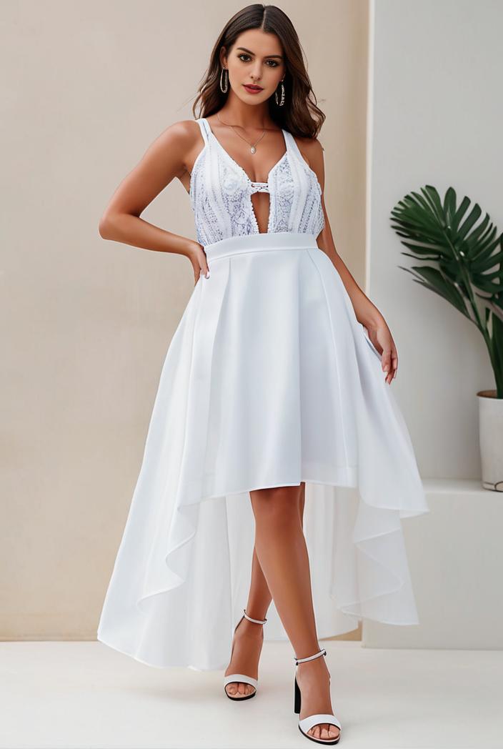 plus size sequin high low deep v neck tulle evening dresses 107270