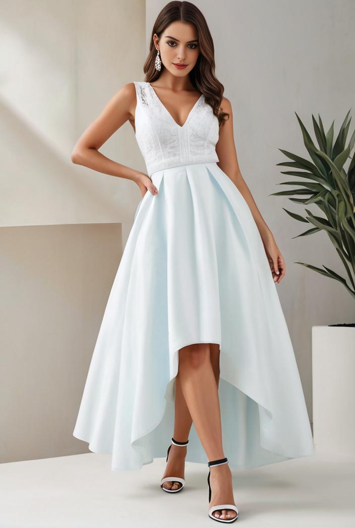plus size sequin high low deep v neck tulle evening dresses 107273