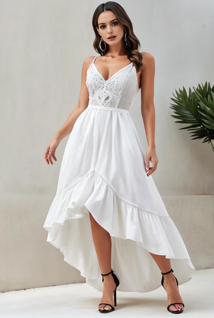 plus size sequin high low deep v neck tulle evening dresses 107275