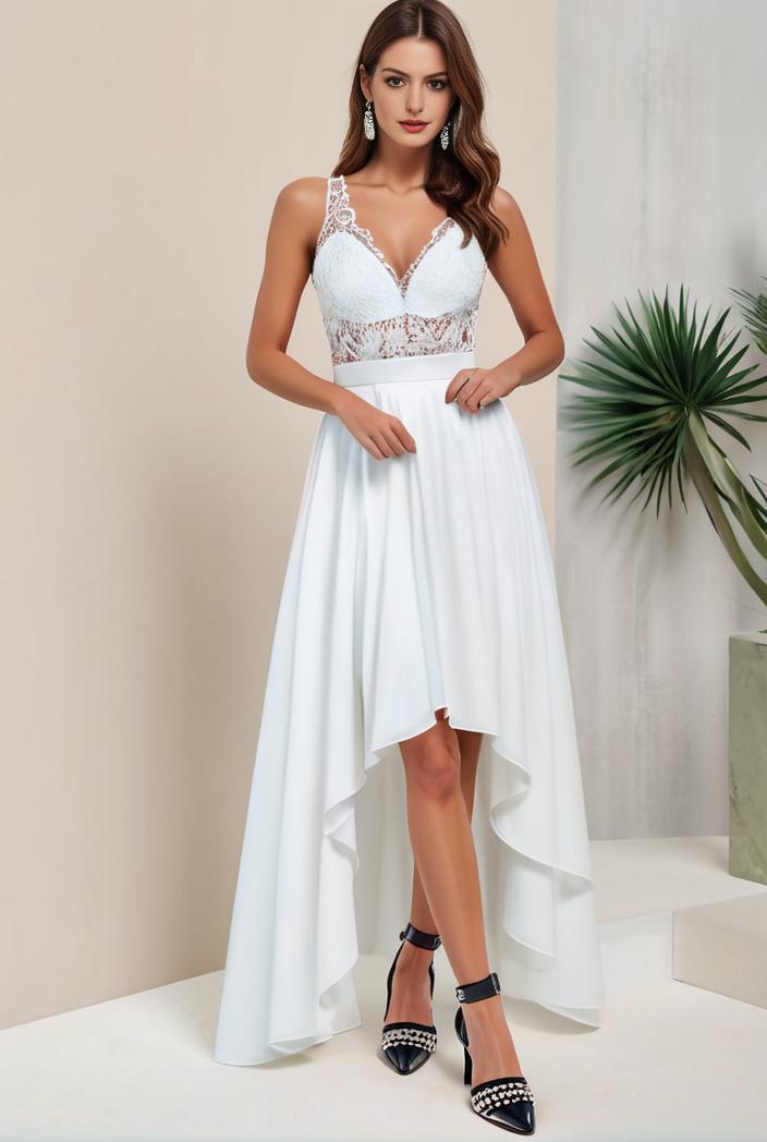 plus size sequin high low deep v neck tulle evening dresses 107292