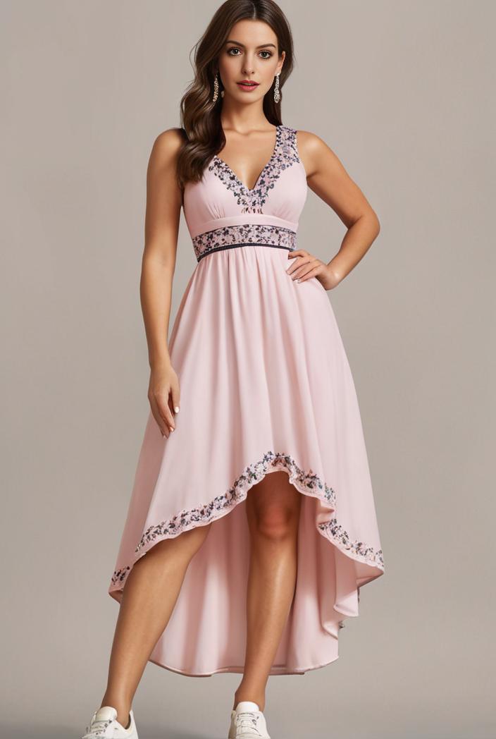 plus size sequin high low deep v neck tulle evening dresses 107300