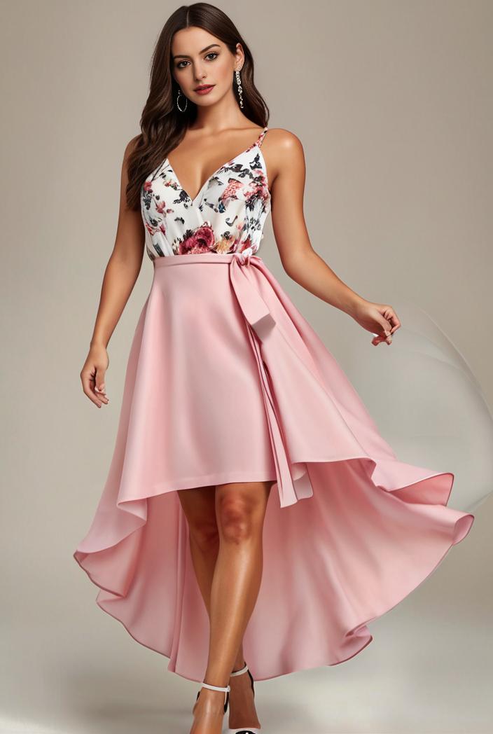 plus size sequin high low deep v neck tulle evening dresses 107317