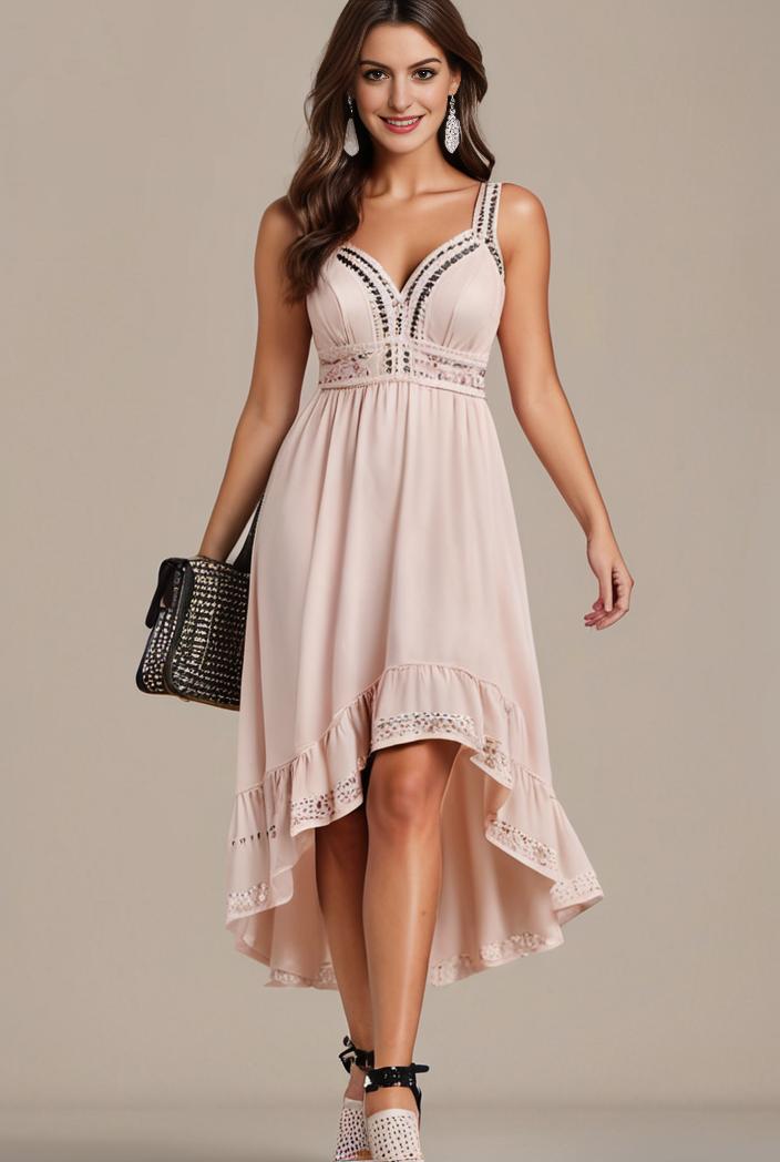plus size sequin high low deep v neck tulle evening dresses 107332