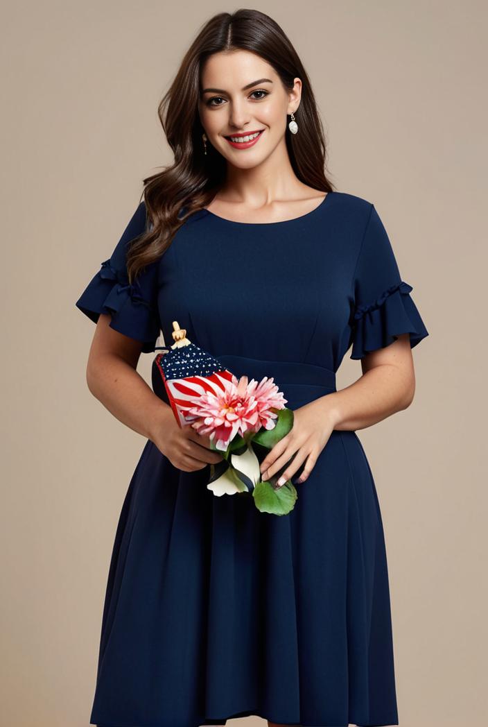 plus size simple chiffon pleated a line round neckline bridesmaid dress 107698