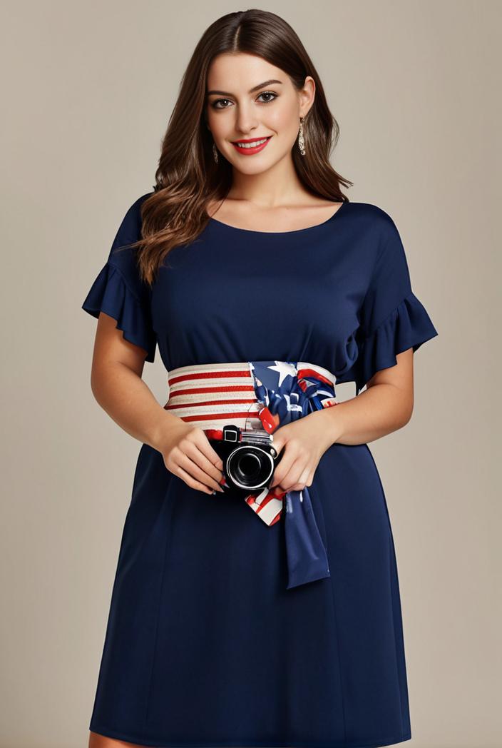 plus size simple chiffon pleated a line round neckline bridesmaid dress 107703