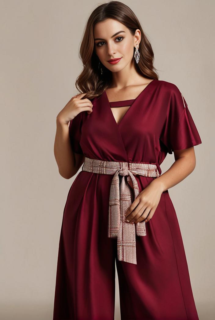 plus size simple chiffon pleated a line round neckline bridesmaid dress 107708