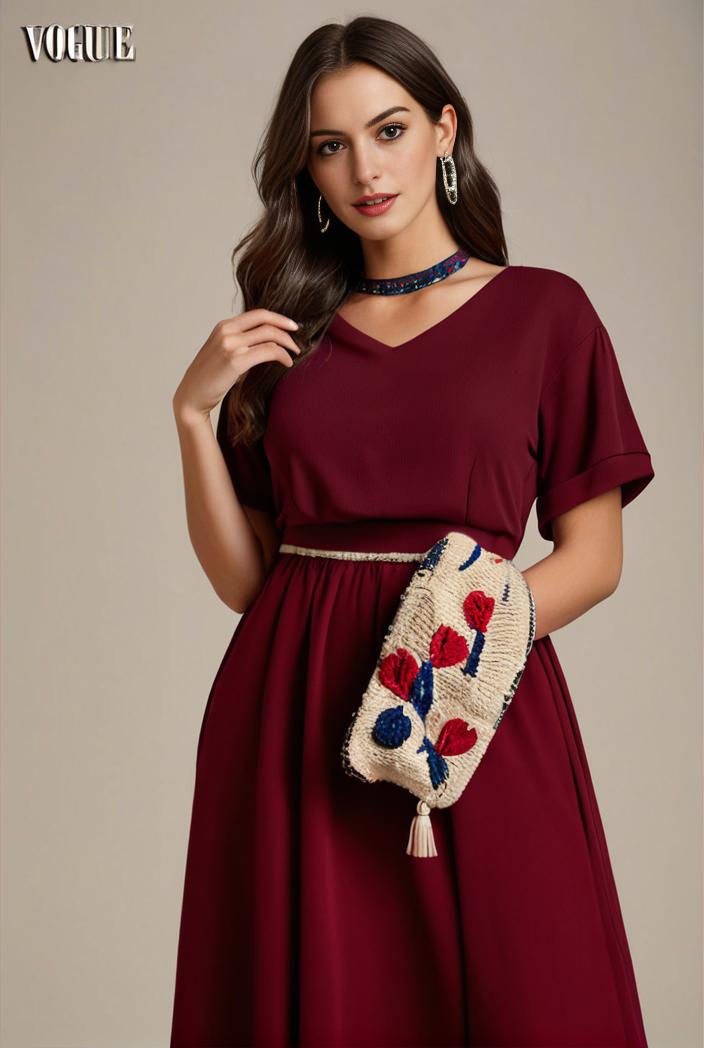 plus size simple chiffon pleated a line round neckline bridesmaid dress 107714