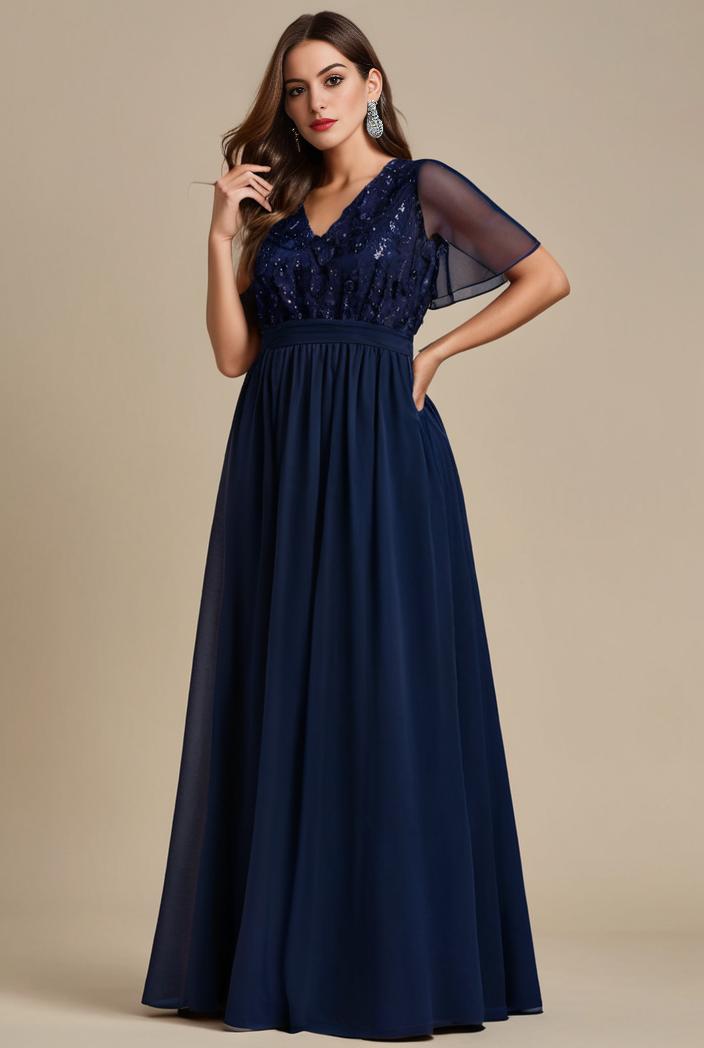 plus size simple chiffon pleated a line round neckline bridesmaid dress 107738