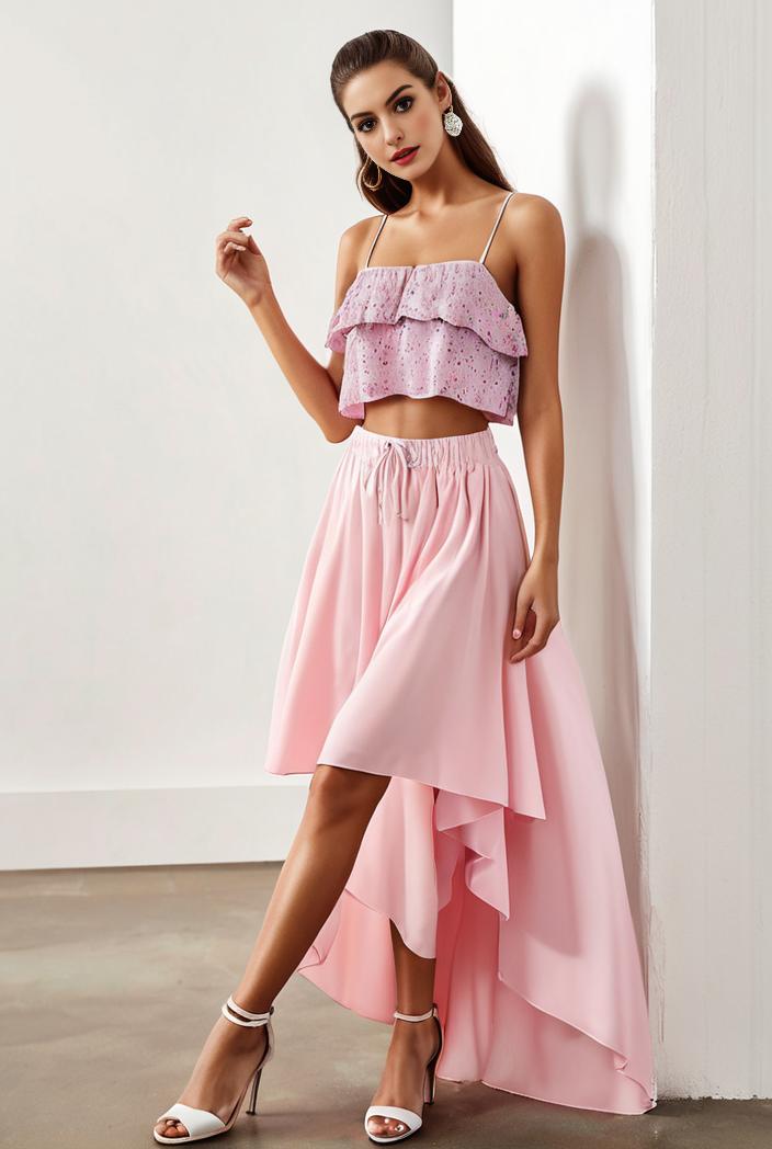 sequin bodice tulle high low evening dress with ribbon waist 109399