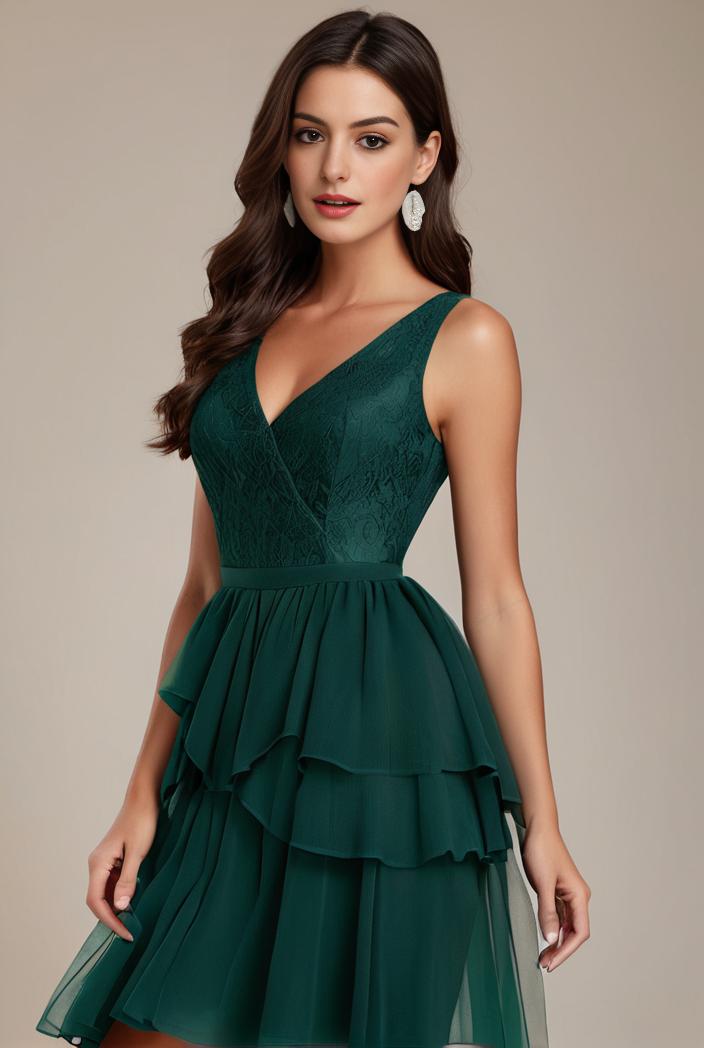 sequin bodice tulle high low evening dress with ribbon waist 109414