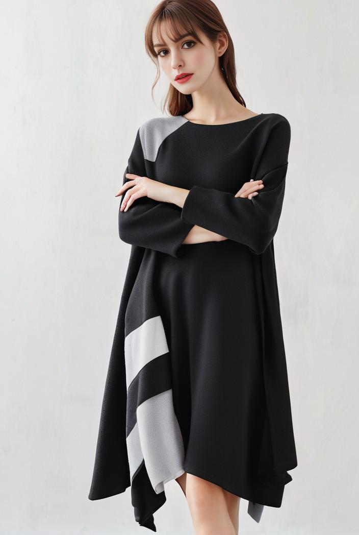 size curve dresses plus size loose elegant floral pattern stitching midi dress 111319