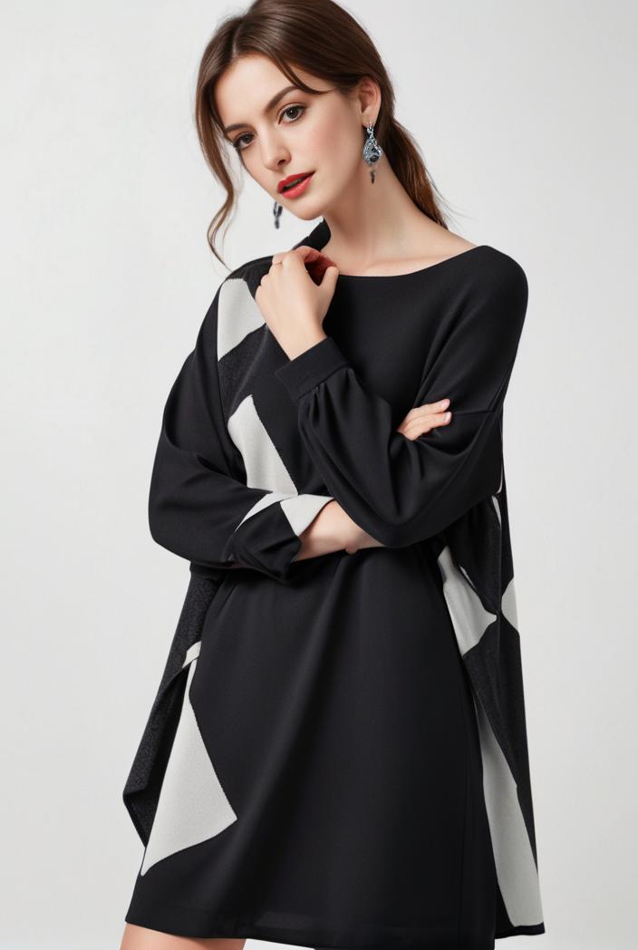 size curve dresses plus size loose elegant floral pattern stitching midi dress 111328