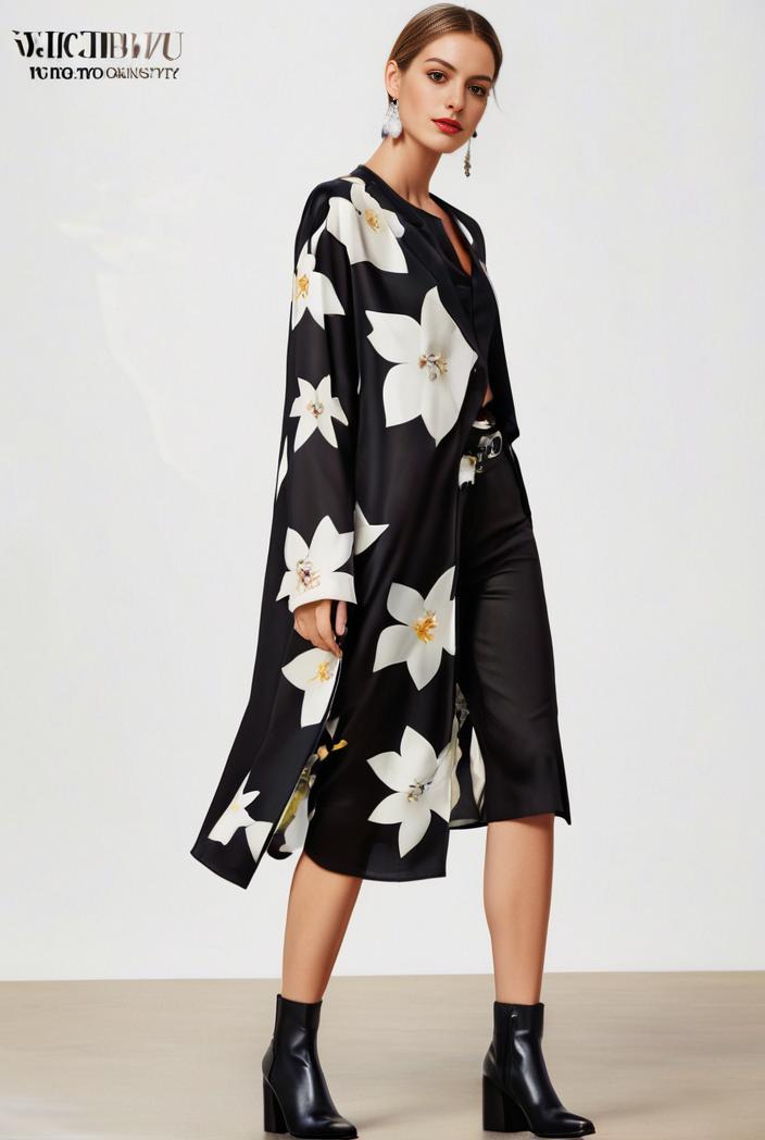 size curve dresses plus size loose elegant floral pattern stitching midi dress 111334